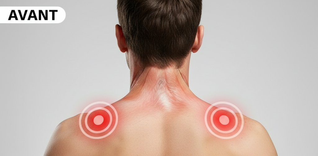 Avant/Après - Homme format vertical avec indicateurs